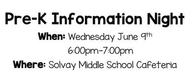 Pre-K Information Night - June 9