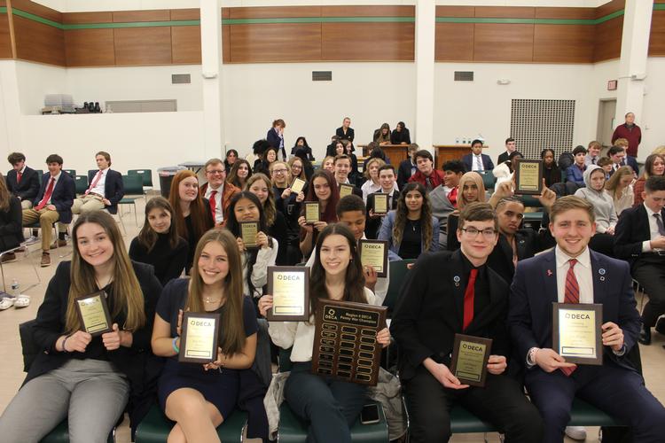 Student award winners at DECA conference