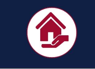 an icon/symbol of a hand holding up a house