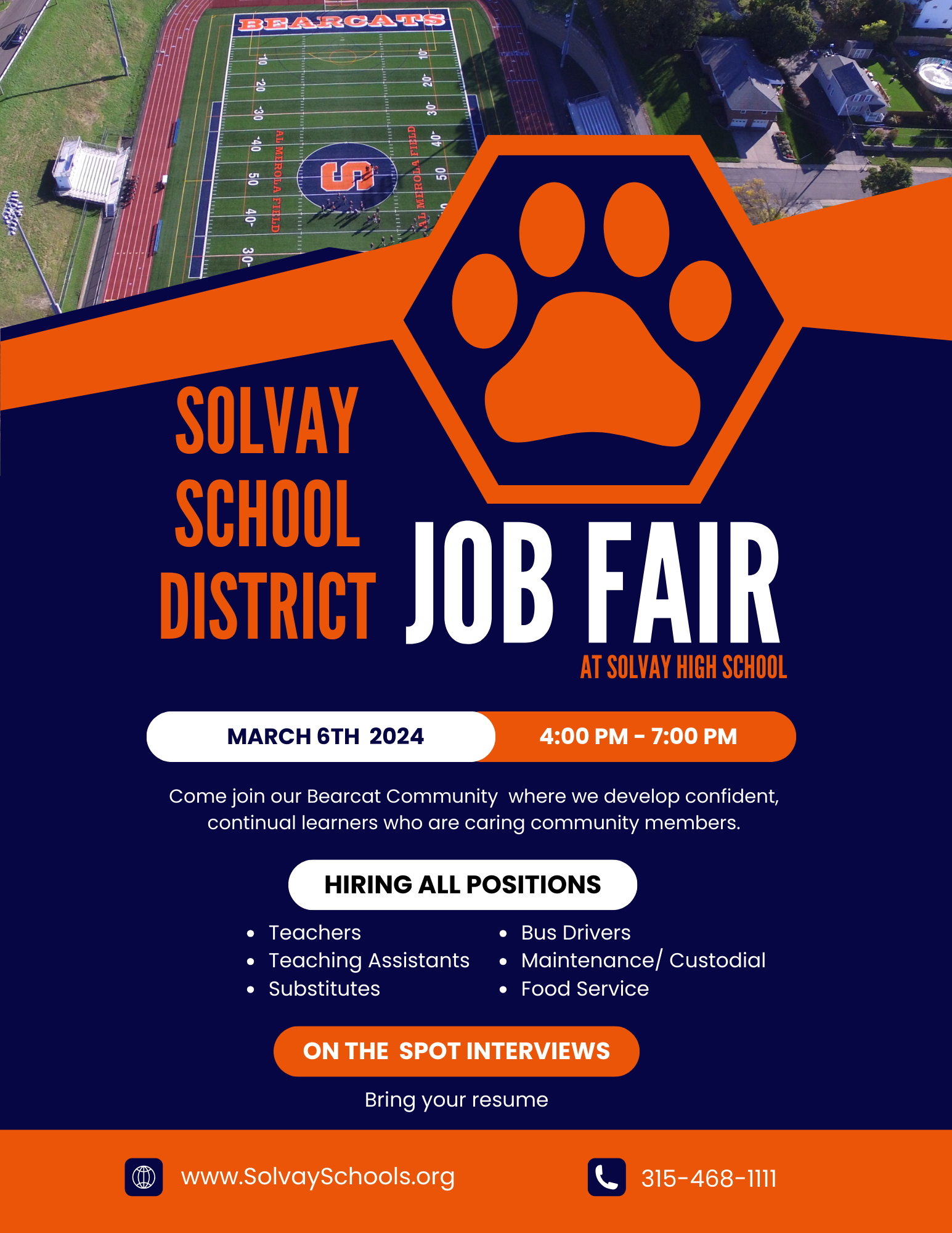 job fair march 6 4-7:30@ Solvay HS