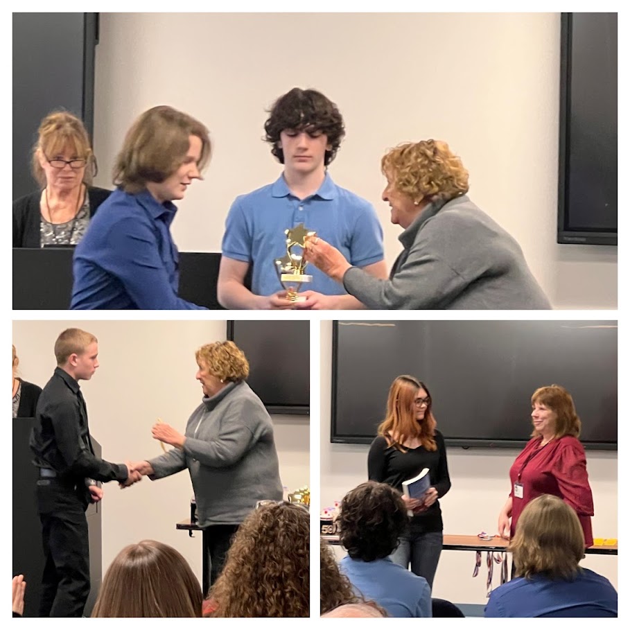 students receive awards at ceremony