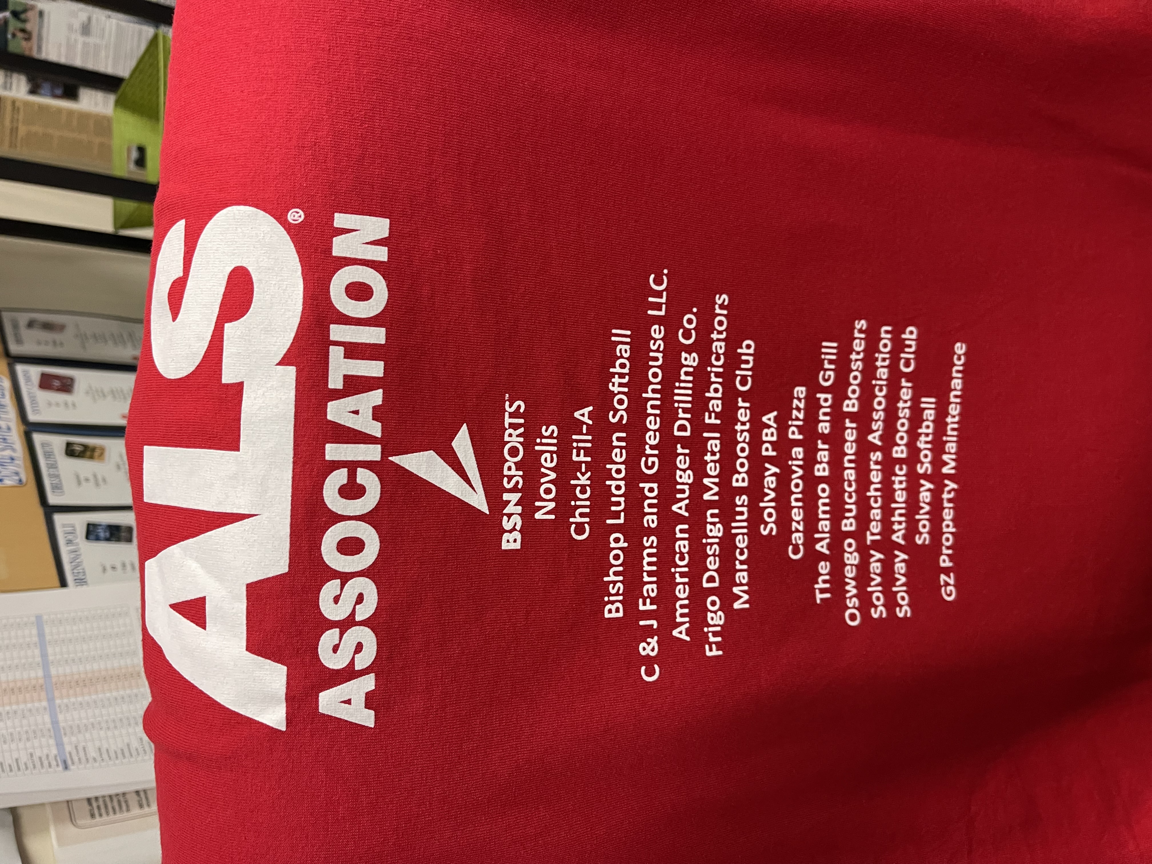 als association shirt showing Solvay supports