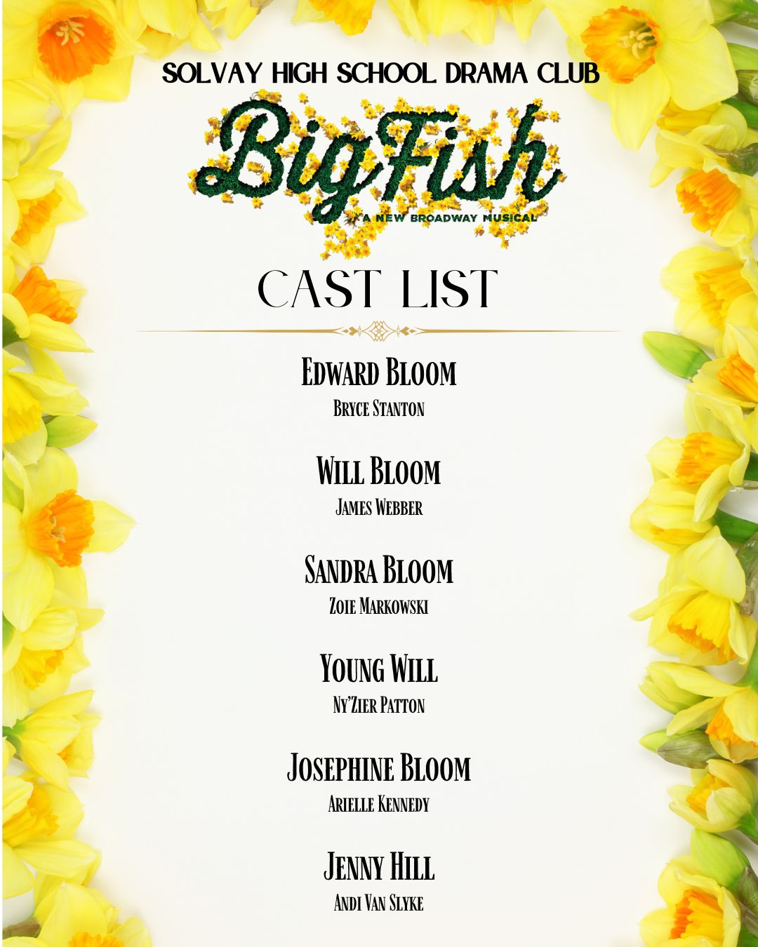 BIG FISH CAST LIST