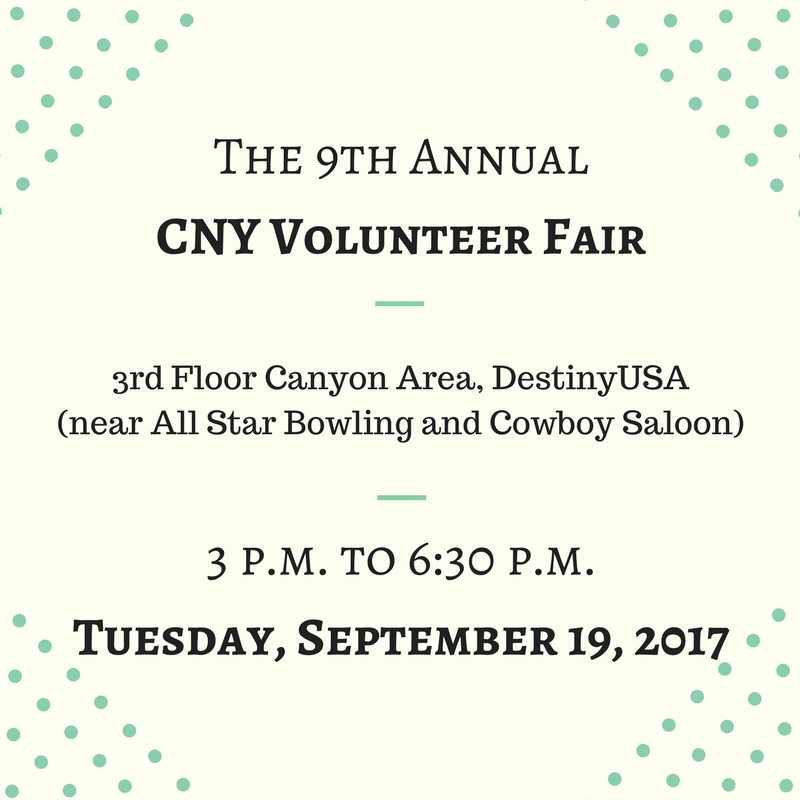 CNY volunteer fair 9/19 3-630pm Destiny USA