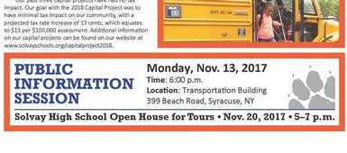 Capital Project 2018 Public Information Session Nov. 13