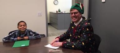 Elves visit the Solvay District Office