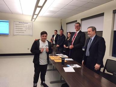 Jakob Ligoci receiving award