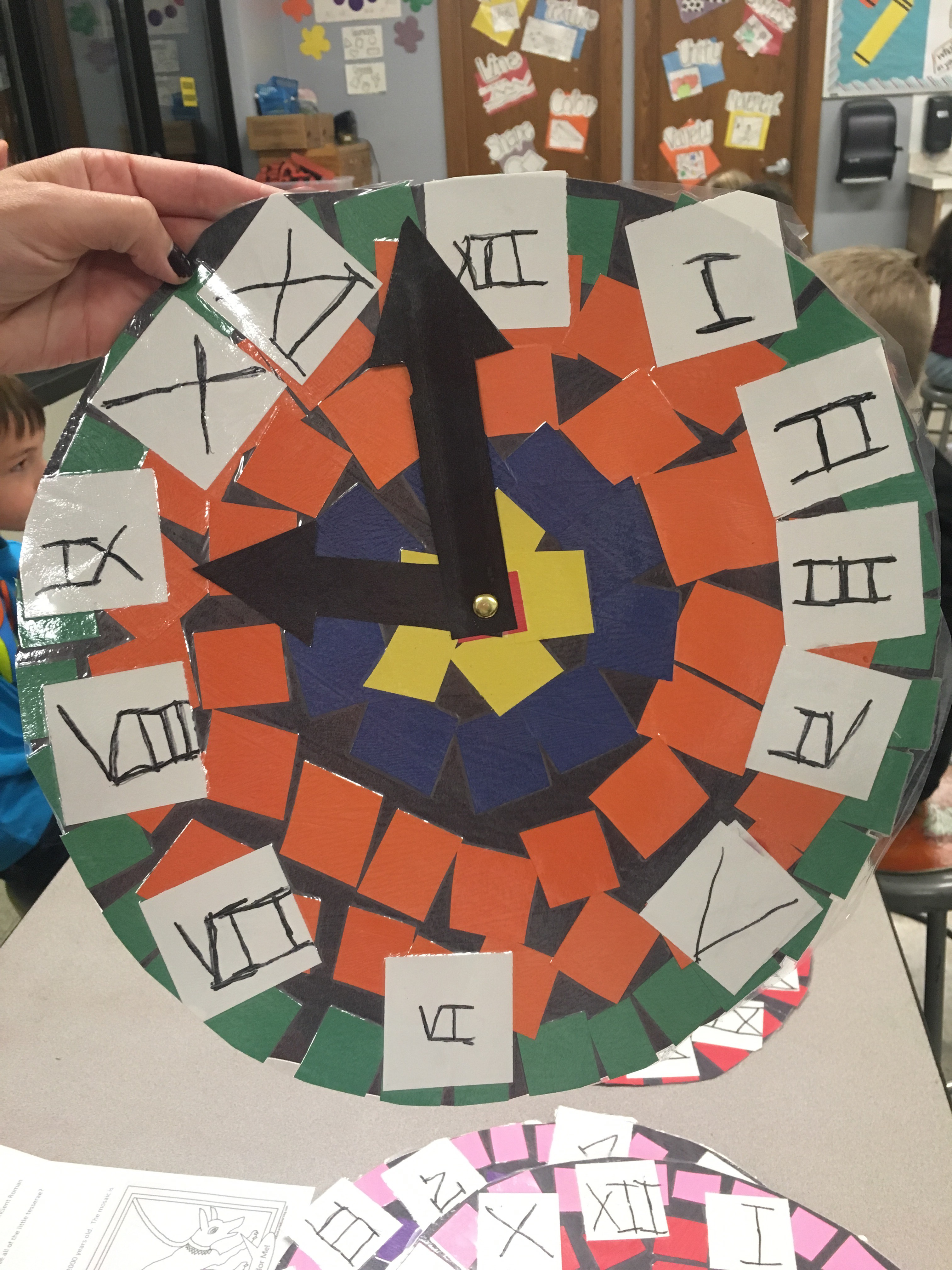 Student project of a mosaic clock