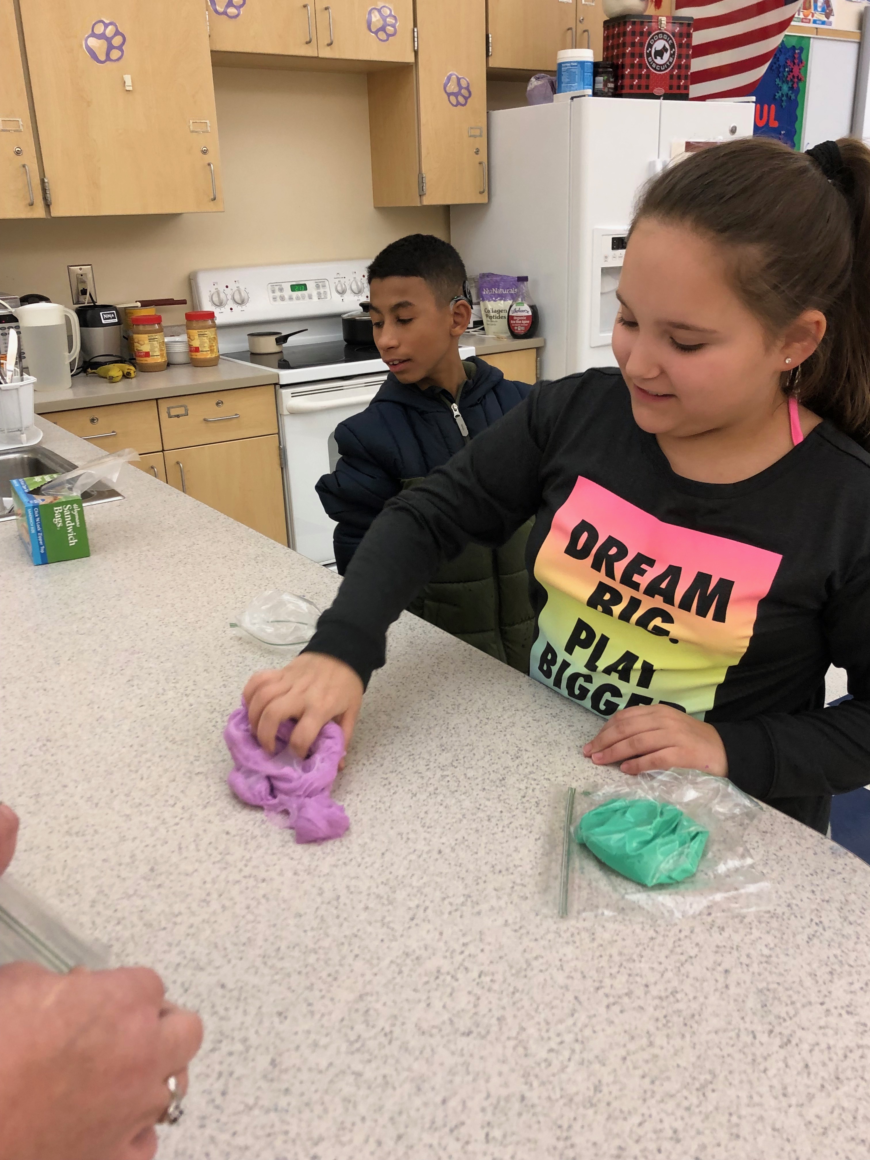 students made slime in science