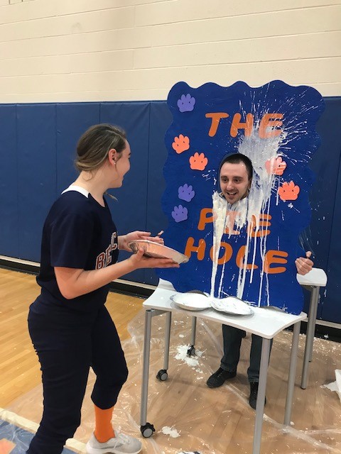 the first teacher to get pie in the face