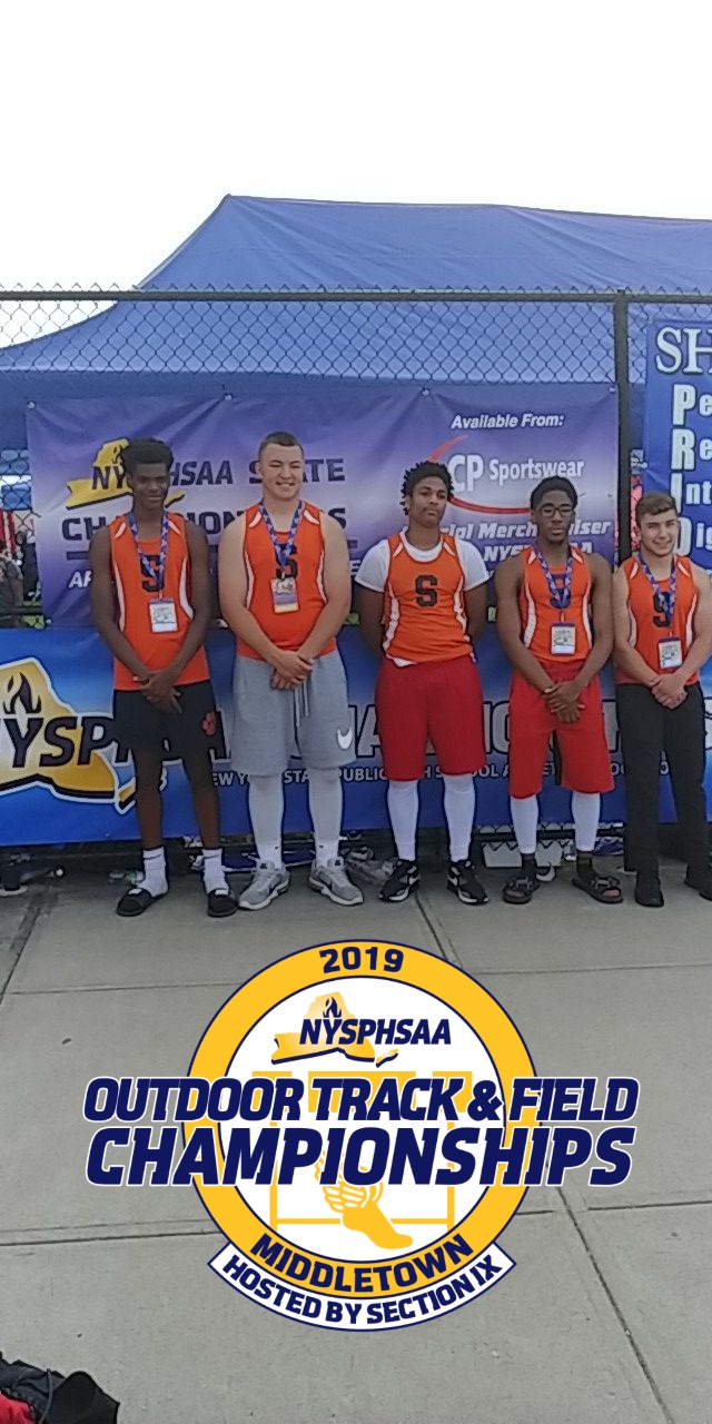 boys track & field athletes after state competition